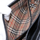 Burberrys Hand Bag Leather Black Gold Auth ep10446-20