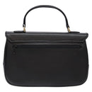 Burberrys Hand Bag Leather Black Gold Auth ep10446-2