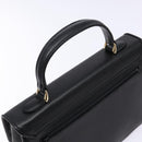 Burberrys Hand Bag Leather Black Gold Auth ep10446-6