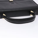 Burberrys Hand Bag Leather Black Gold Auth ep10446-7