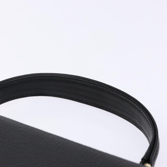 Burberrys Hand Bag Leather Black Gold Auth ep10446