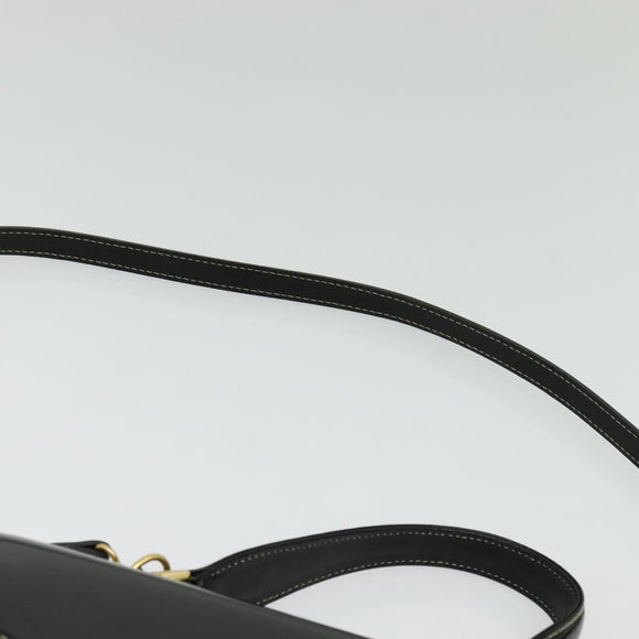 Burberrys Hand Bag Leather 2way Black Gold Auth ep10449