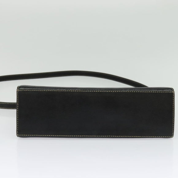 Burberrys Hand Bag Leather 2way Black Gold Auth ep10449