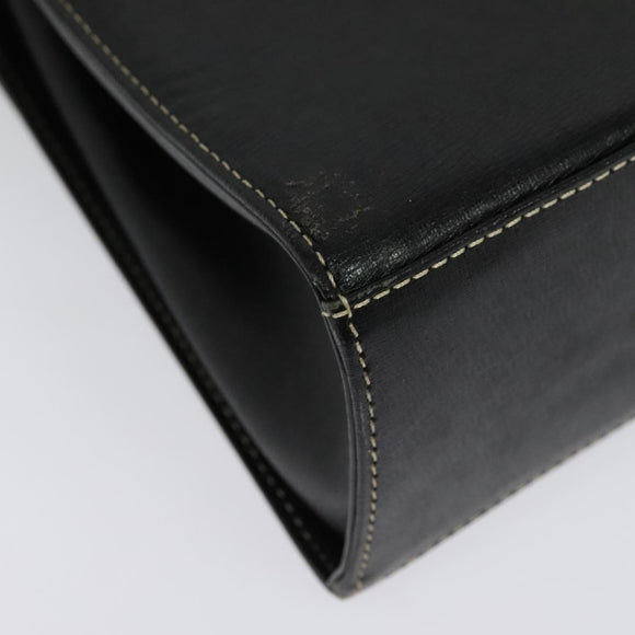 Burberrys Hand Bag Leather 2way Black Gold Auth ep10449