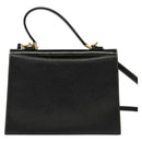 Burberrys Hand Bag Leather 2way Black Gold Auth ep10449-2