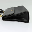 Burberrys Hand Bag Leather 2way Black Gold Auth ep10449-3