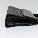 Burberrys Hand Bag Leather 2way Black Gold Auth ep10449-4