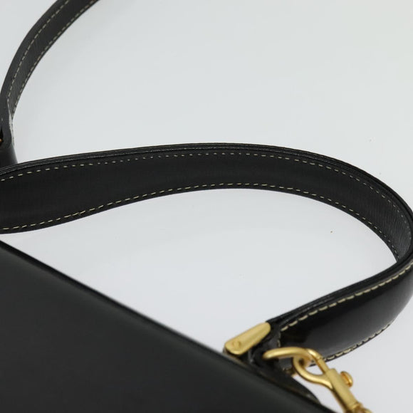 Burberrys Hand Bag Leather 2way Black Gold Auth ep10449