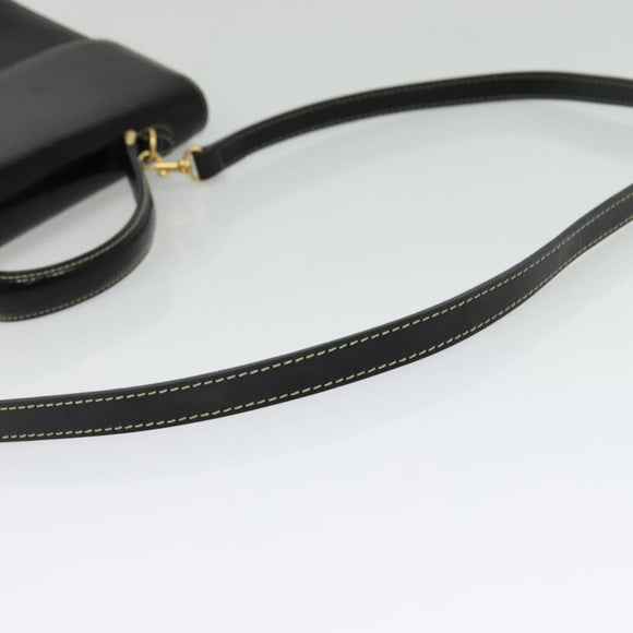 Burberrys Hand Bag Leather 2way Black Gold Auth ep10449