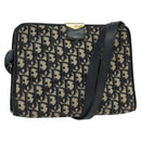 Christian Dior Trotter Canvas Shoulder Bag Navy Gold Auth ep10451-1