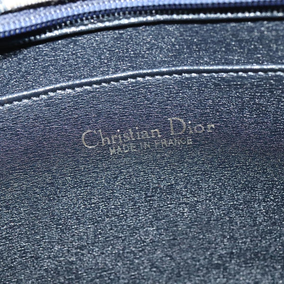 Christian Dior Trotter Canvas Shoulder Bag Navy Gold Auth ep10451