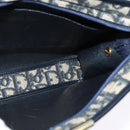 Christian Dior Trotter Canvas Shoulder Bag Navy Gold Auth ep10451-18