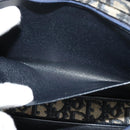 Christian Dior Trotter Canvas Shoulder Bag Navy Gold Auth ep10451-12