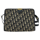Christian Dior Trotter Canvas Shoulder Bag Navy Gold Auth ep10451-13