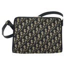 Christian Dior Trotter Canvas Shoulder Bag Navy Gold Auth ep10451-2