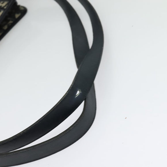 Christian Dior Trotter Canvas Shoulder Bag Navy Gold Auth ep10451