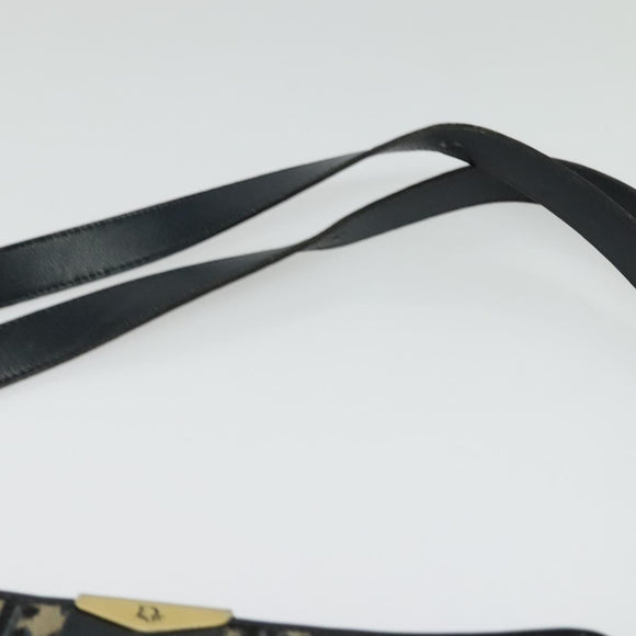 Christian Dior Trotter Canvas Shoulder Bag Navy Gold Auth ep10451