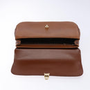 Burberrys Hand Bag Leather Brown Gold Auth ep10452-10