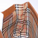 Burberrys Hand Bag Leather Brown Gold Auth ep10452-18