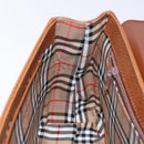 Burberrys Hand Bag Leather Brown Gold Auth ep10452-19