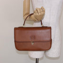 Burberrys Hand Bag Leather Brown Gold Auth ep10452-21