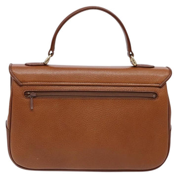Burberrys Hand Bag Leather Brown Gold Auth ep10452 - 0