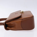 Burberrys Hand Bag Leather Brown Gold Auth ep10452-4