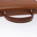 Burberrys Hand Bag Leather Brown Gold Auth ep10452-7