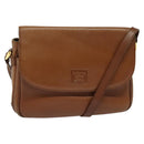 Burberrys Shoulder Bag Leather Brown Gold Auth ep10453-1
