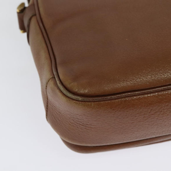 Burberrys Shoulder Bag Leather Brown Gold Auth ep10453