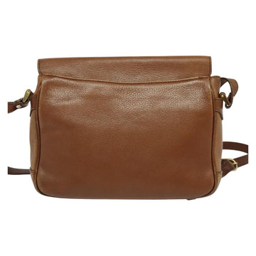 Burberrys Shoulder Bag Leather Brown Gold Auth ep10453 - 0