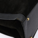 GUCCI Bamboo Hand Bag Suede Leather Black Gold 002 2853 0260 0 Auth ep10456-11