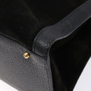 GUCCI Bamboo Hand Bag Suede Leather Black Gold 002 2853 0260 0 Auth ep10456-12