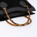 GUCCI Bamboo Hand Bag Suede Leather Black Gold 002 2853 0260 0 Auth ep10456-7