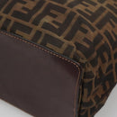 FENDI Zucca Canvas Hand Bag Black Brown Auth ep10459-15
