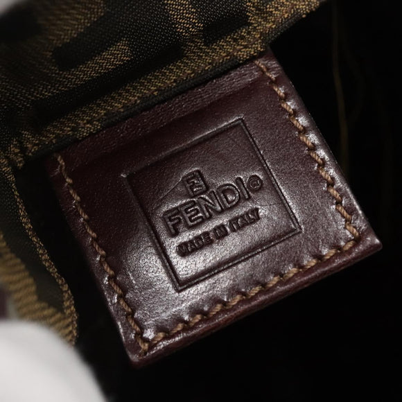 FENDI Zucca Canvas Hand Bag Black Brown Auth ep10459