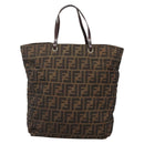 FENDI Zucca Canvas Hand Bag Black Brown Auth ep10459-13
