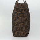 FENDI Zucca Canvas Hand Bag Black Brown Auth ep10459-3