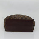 FENDI Zucca Canvas Hand Bag Black Brown Auth ep10459-5