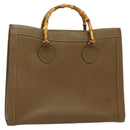 GUCCI Bamboo Hand Bag Leather Brown Gold 002 1186 0259 Auth ep10461-1