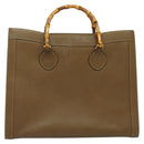 GUCCI Bamboo Hand Bag Leather Brown Gold 002 1186 0259 Auth ep10461-13
