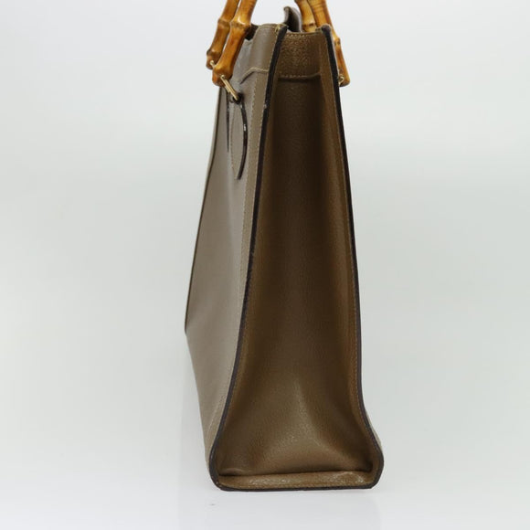 GUCCI Bamboo Hand Bag Leather Brown Gold 002 1186 0259 Auth ep10461
