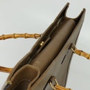 GUCCI Bamboo Hand Bag Leather Brown Gold 002 1186 0259 Auth ep10461-6