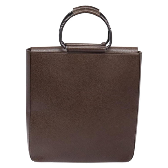 GUCCI Bamboo Hand Bag Leather Dark Brown 002 1118 0462 Auth ep10462