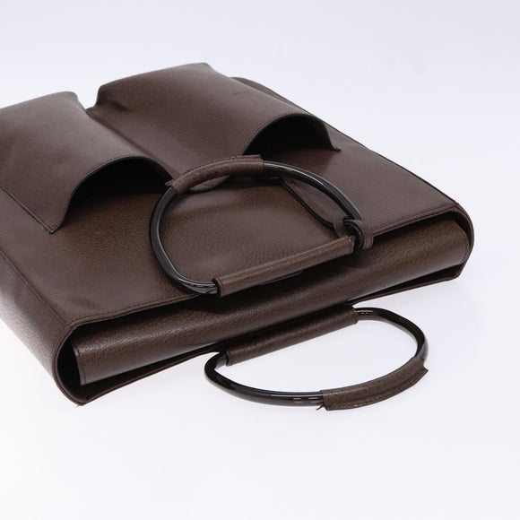 GUCCI Bamboo Hand Bag Leather Dark Brown 002 1118 0462 Auth ep10462