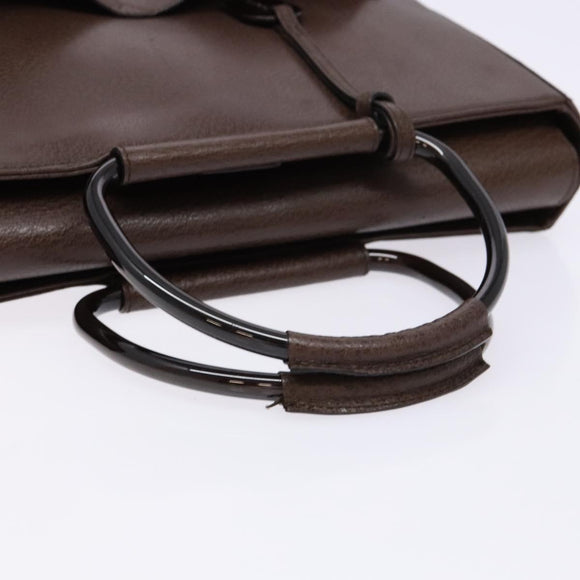 GUCCI Bamboo Hand Bag Leather Dark Brown 002 1118 0462 Auth ep10462