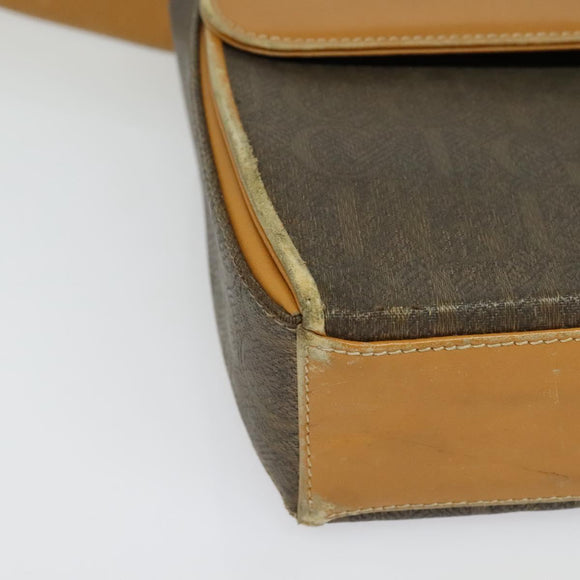 GUCCI Shoulder Bag Canvas Leather Brown Gold Auth ep10464