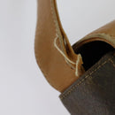 GUCCI Shoulder Bag Canvas Leather Brown Gold Auth ep10464-9