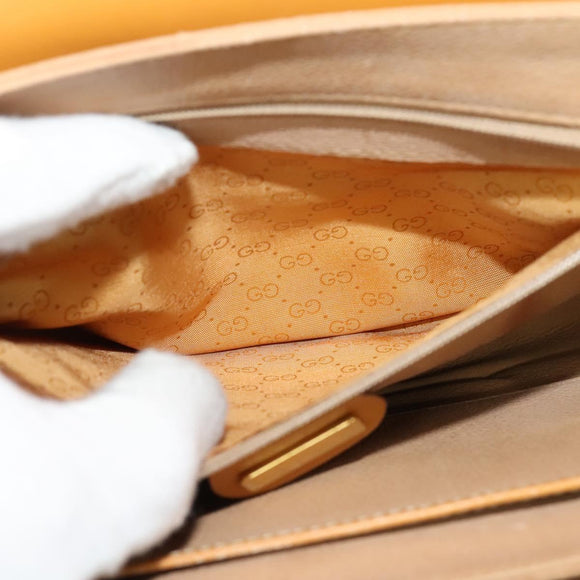 GUCCI Shoulder Bag Canvas Leather Brown Gold Auth ep10464