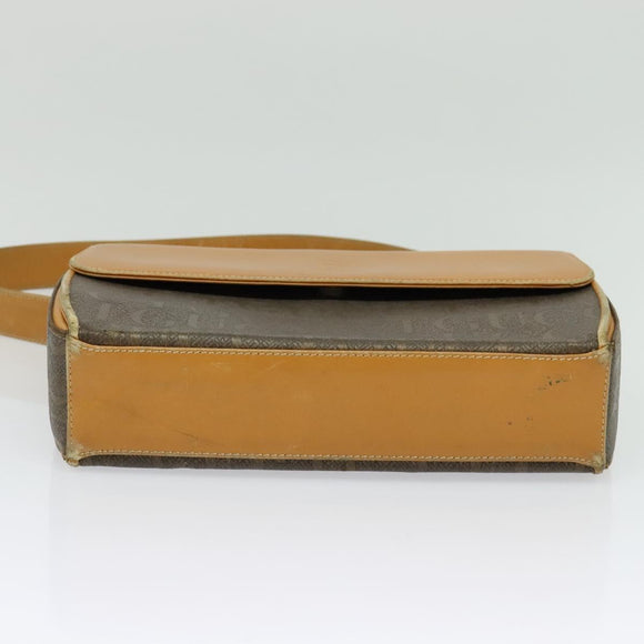 GUCCI Shoulder Bag Canvas Leather Brown Gold Auth ep10464